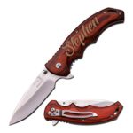 Engraved Hunting Knife – Custom Knives – Personalized Pocket Knife – Wood Knife – Fathers Day Gift – Anniversary 4SW