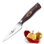 TUO Cutlery Paring Knife 4″ – Fruit Knife – German Steel with Pakkawood Handle with Case – Fiery Series