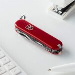 Victorinox Rambler Swiss Army Knife, Compact, 10 Functions, Swiss Made Pocket Knife with Magnetic Phillips Screwdriver, Scissors and Tweezers – Red