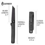 Gerber Gear Pledge Pocket Knife with Pocket Clip – 3.7″ Full Panel Plain Edge Blade Folding Knife – EDC Gear and Equipment – Omni Gray