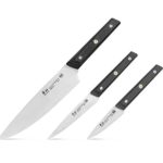 Cangshan TG Series 62355 Swedish Sandvik 12C27 Steel 3-Piece Starter Knife Set