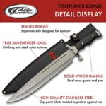 SZCO Supplies 17″ Silver Wood Handled Bowie Blade Toothpick Outdoor Hunting Knife With Sheath, Black/Silver (211554)