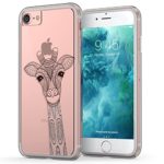 True Color Case Compatible with iPhone 7 Case, Giraffe iPhone 8 Case, Ornamental Giraffe Printed on Clear Cover Hard + Soft Slim Thin Durable Protective Shockproof TPU Bumper Cover – Clear Bumper