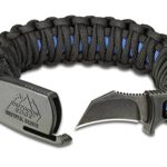 Outdoor Edge Para-Claw Heavy-Duty Paracord Knife Survival Bracelet (Blue/Black, Large – Wrist Size 7.0 inches)
