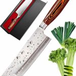 Vegetable Knife – Japanese Chef Knife – Usuba – Sharp Knife – Nakiri Knife – Kitchen Knife – Stainless Steel High Carbon Pro Chef Knife – 7Inch Dicing Mincing Veg Knife – Best Gift in Stylish Gift Box