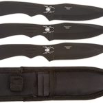 Perfect Point RC-1793B Throwing Knife Set with Three Knives, Black Blades, Steel Handles, 8-Inch Overall