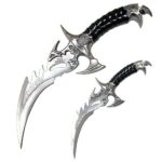 Ace Martial Arts Supply Draco Twin Fantasy Dagger Set, Silver