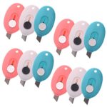 COSMOS Pack of 12 Mini Retractable Utility Knife Box Cutter Letter Opener, Random Color