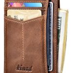 Slim Wallet RFID Front Pocket Wallet Minimalist Secure Thin Credit Card Holder (One Size, Victor Oil Wax)