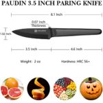 PAUDIN Paring Knife, 3.5 Inch Professional Kitchen Knife, Stainless Steel Peeling Knife with Non-stick Coating, Fruit and Vegetable Knife with Ergonomic Hollow Handle, Gift Box