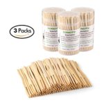 Bamboo Forks 3.5 Inch, Mini Food Picks for Party, Banquet, Buffet, Catering, and Daily Life. Two Prongs – Blunt End Toothpicks for Appetizer, Cocktail, Fruit, Pastry, Dessert. 330 PCS (3 packs of 110)