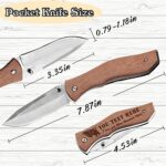 Personalized Engraved Pocket Knife Custom Knife Name for Men Customized Wood Handle Fishing Hunting Knives Folding Gifts for Dad Husband Boy Son Valentines Day Father Day