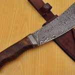 Poshland Knives RK-L-1318- Custom Handmade Damascus Steel 12.00 Inches Cleaver style Knife – Exotic Wallnut Wood Handle