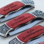 Customized Rosewood Handle Pocket Folding Knife with 2 Lines of Engraving – Wedding Groomsmen Gift – Personalized Monogrammed and Engraved for Free