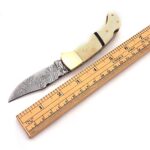 Custom Handmade Damascus Steel Folding Knife/Pocket Knife SS-17469 (Natural Bone)