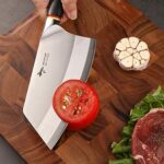 MAD SHARK Chinese Cleaver Knife for Vegetable and Boneless Meat, Razor Sharp Chef Vegetable Chopping Knife, Balanced Veggie Cleaver 7 In, with Ergonomic Pakkawood Handle