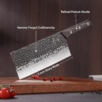 SHI BA ZI ZUO 8 Inch Forged Professional Chef Cleaver Vegetable Knife High Carbon Steel with Sturdy Rosewood Handle for Daily Basis