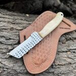 SUSA KNIVES Custom Handmade 7” fixed blade hoof rasp knife/Cow boy knife/Bull cutter knife, cowboy knives with pancake leather sheath