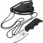 SOG Small Fixed Blade Knives – Instinct Mini 1.9 Inch Full Tang Belt Knife and Boot Knife w/Tactical Knife Sheath and Neck Knife Chain (NB1002-CP)