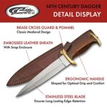 SZCO Supplies 15″ Replica 14th Century Wood Handle Display Dagger with Sheath,Brown
