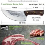 BLADESMITH Butcher Knife, Cleaver knife for Meat Cutting – 7” Sharp Multi-Purpose Meat Cleaver Forged in Fire for De-Boning/Slicing/Cutting/Mincing at Slaughter House/Restaurant/Kitchen