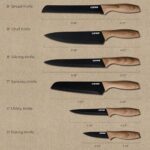 CAROTE 12PCS Knife Set, Kitchen Knife Set with Safe Guards, Stainless Steel Knife Set with Ceramic Coating, Rustproof, Black