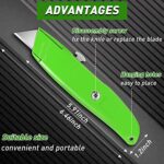 JOYUMY 2 Pack Box Cutter Sharp Utility Knife, Retractable Box Cutter Knife, Premium Razor Knife Set, Heavy Duty Box Knife Perfect for Household Office Industry (Green)