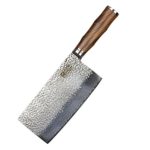 Sunlong Damascus 7-inch Home Chinese Chef Knife Vegetable Cleaver With Wooden Handle SL-DK10310R