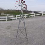 6 Ft Premium Aluminum Decorative Garden Windmill- Green Trim