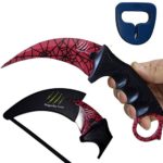 KARAMBIT CSGO Knife Skins By Magnolia Gear | Tactical Knife | Neck Knife Easy To Carry with Rope, Sheath and Sharpener | Perfect for Hunting Fishing Camping Survival | Personal Self Defense Crimson