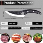 Oserlo Viking Knife, 2 Pack Ultra Sharp Blade Boning Knife with Sheath, Forged Stainless Steel Caveman Knife with Ergonomic Handle, Knives Set for Kitchen, BBQ, Camping, Hiking