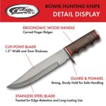 SZCO Supplies 12” Stainless Steel Wood Handle Bowie Hunting Knife W/Sheath,Brown/red