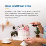 Cake Knife and Server Set – Black Stainless Steel Set, Cake Cutter Slicer – Serrated on Both Sides, Great for Right or Left Handed Use, Perfect Kitchen Set and Cake Server Set for Cakes Pie