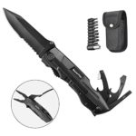 RoverTac Pocket Knife/Folding Knife/Utility Knife/Camping Knife/Survival Knife with Blade, Saw, Plier, Screwdriver, Bottle Opener-Perfect for Outdoor, Self Defense, Survival, Camping, Hunting, Hiking
