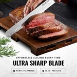 Cutluxe Slicing Carving Knife – 12″ Brisket Knife, Meat Cutting and BBQ Knife – Razor Sharp German Steel – Full Tang & Ergonomic Handle Design – Artisan Series
