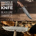 The Expandable Handmade Bowie Knife , Damascus Bowie Knife With Sheath , Damascus Hunting Knife , Damascus Knife , Knife With Sheath , Fixed Blade Knife – Ideal for Survival , Chopping , Camping , Outdoor Activities – Ash Wood Handle (Ash Wood)