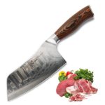 Tuo Cutlery Cleaver Knife – Japanese AUS-10 Damascus Steel – Chinese Chef’s Knife for meat and vegetable with Ergonomic Pakkawood Handle – Fiery Phoenix Series