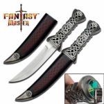 12″ Green Jewel Ceremonial Celtic Fantasy HUNTING Tactical Sharp Blade Military Knife w/Scabbard + Free eBook by SURVIVAL STEEL