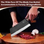 TAN REN Cleaver Knife 7.5 Inch Professional Chinese Cleaver High Carbon Steel Butcher Knife Meat Cleaver Knife for Home Kitchen Restaurant Gifts Idea