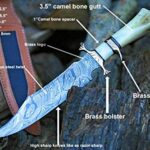 NoonKnives CUSTOM HAND MADE DAMASCUS STEEL COLLECTIBLE KNIFE HANDLE CAMEL BONE (clear)