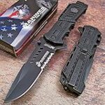 Mtech USA Marines Black Spring Assisted Opening Tactical Rescue Folding Pocket Knife