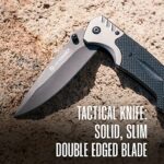Hayvenhurst Tactical – Folding Knife – EDC Knife – Pocket Knife For Men With Pointed Stainless Steel Blade and Aluminium Handle – Everyday Carry Knife With Pocketclip, Bottle Opener