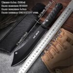 Wlikn Fixed Blade Knife with Sheath, Strong Single Edge Blade Survival Bowie Knife with Non-Slip Handle, for Camping, Hunting, and EDC, Multi
