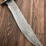 Handmade Damascus Steel 15.25 Inches Bowie Knife – Solid Marindi Wood/Bone Handle(Case/Knife may vary slightly) (REG-49)