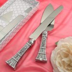 Love In Paris Eiffel Tower Design Cake Knife and Server Set