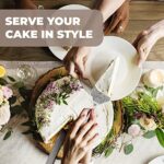 Orblue Wedding Cake Knife and Server Set – Premium, Beautifully Engraved Cutting Set – Elegant Keepsake for Newlyweds Silver