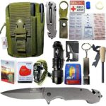 STEALTH SQUADS 42 in 1 SURVIVAL MILITARY POUCH KIT, PREMIUM TACTICAL POCKET KNIFE, FIRST AID KIT, EDC MULTI-TOOL USE FOR CAMPING, HIKING, BIKING, OUTDOOR EMERGENCY SAFETY GEARS w/ BONUS E-BOOK